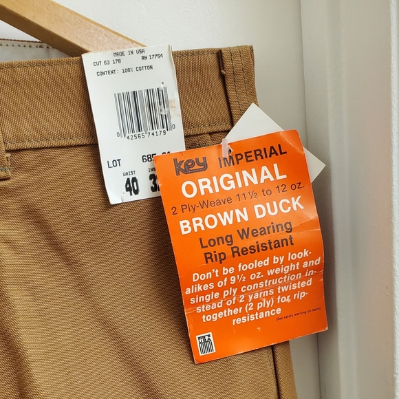 New with tags Rare vintage Key Imperial canvas work pants W40 × L32 - Picture 10 of 13